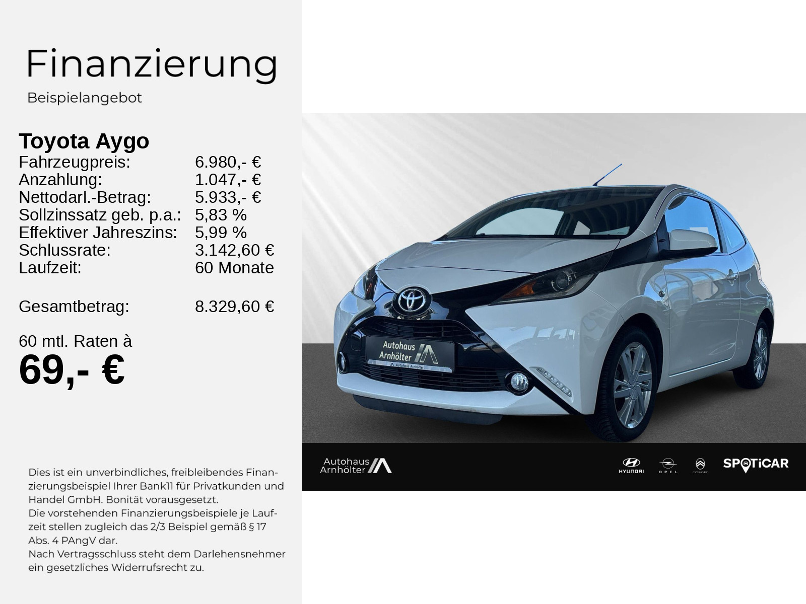 Aygo 1.0 X-PLAY TOUCH NAVI+KLIMA+PDC+KAMERA++