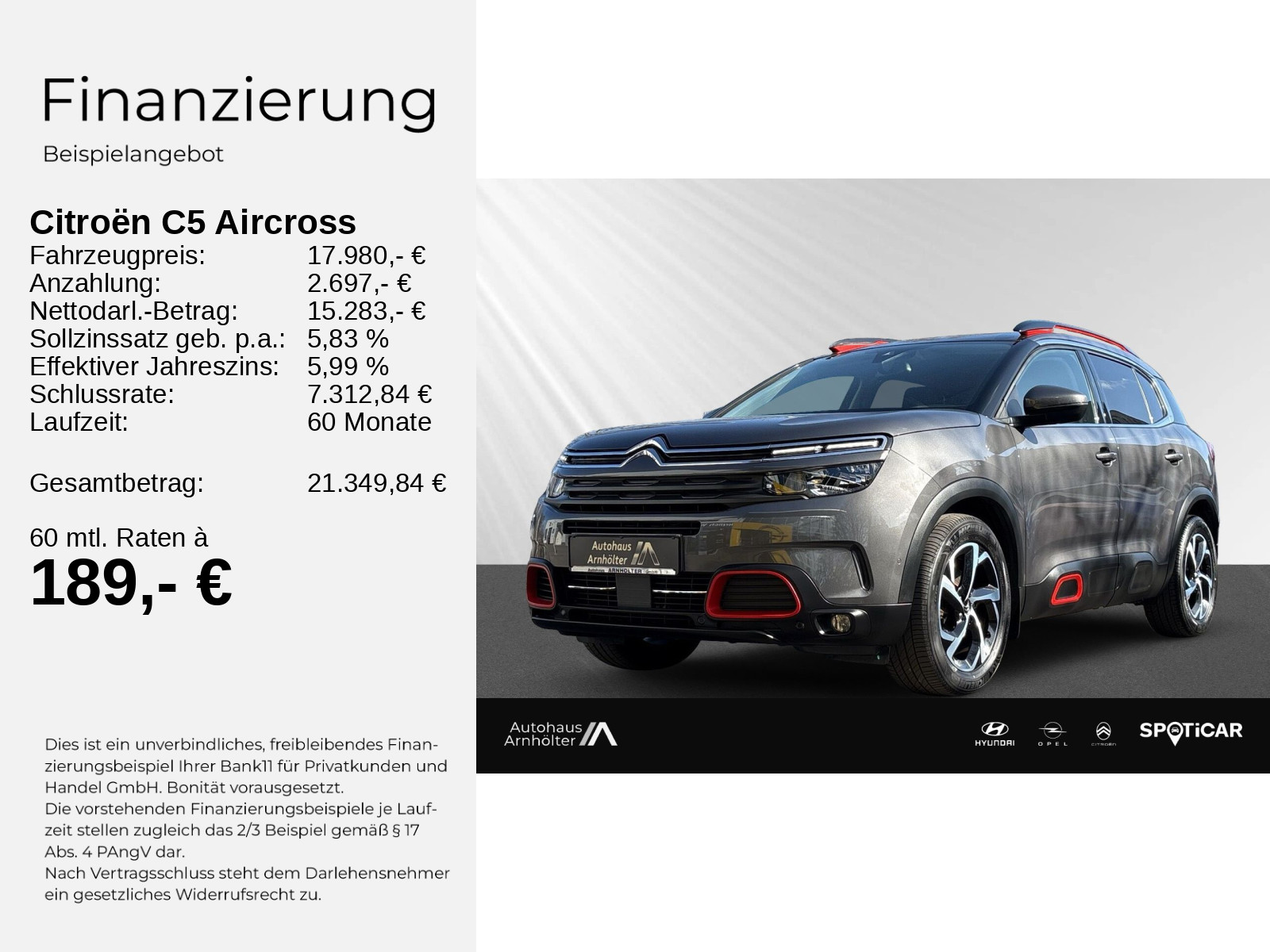 C5 AIRCROSS +SHZ+KAMERA+NAVI+CARPLAY+TOTWINKEL++